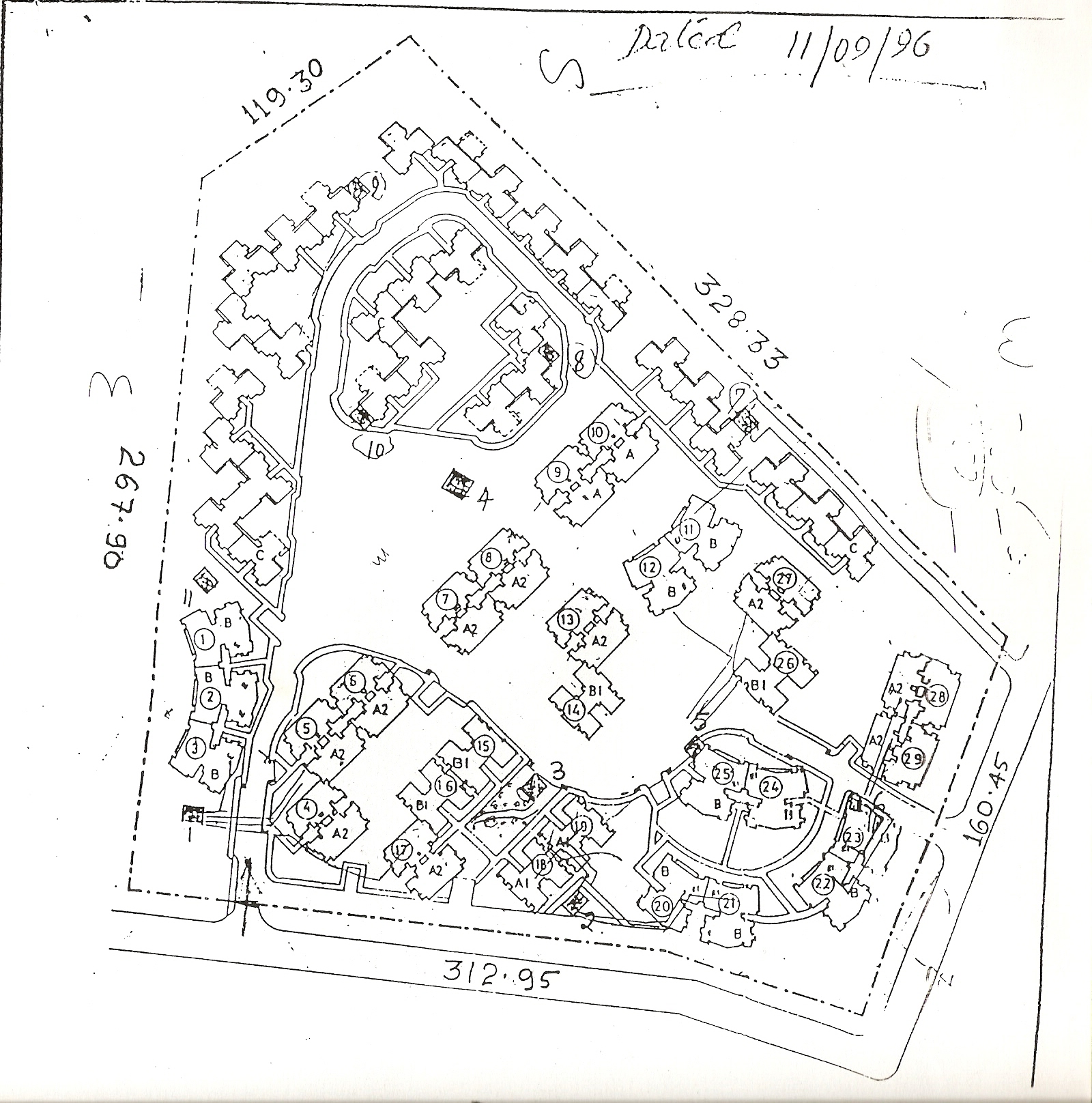 Published layout plan of East End Apartments