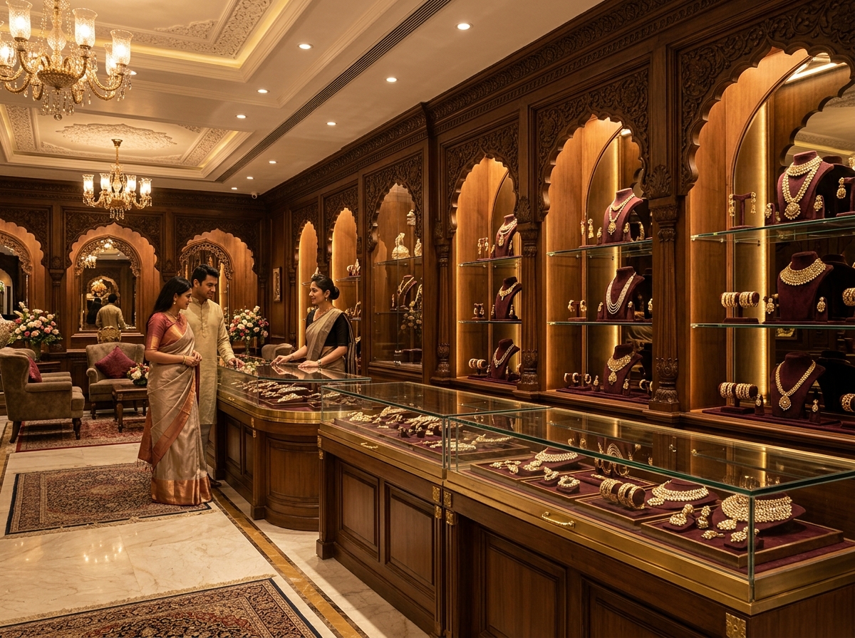 Sri Balaji Jewellers & Gems Hyderabad Showroom Interior Showcase